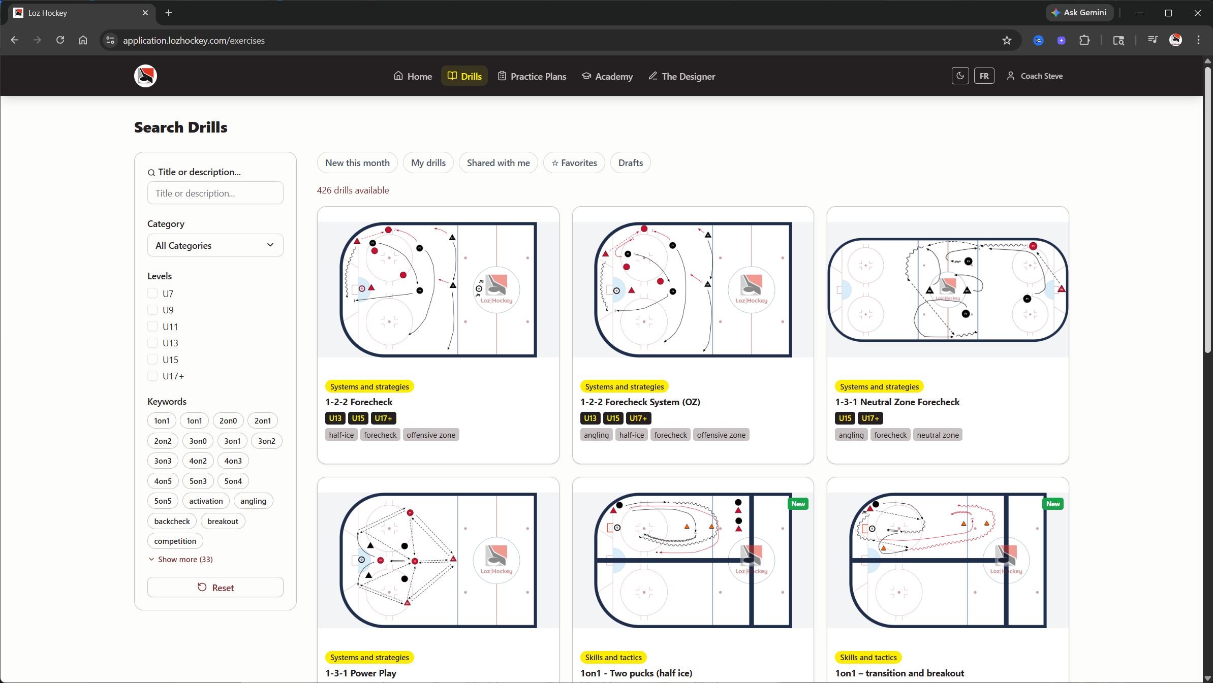 Loz Hockey drill library